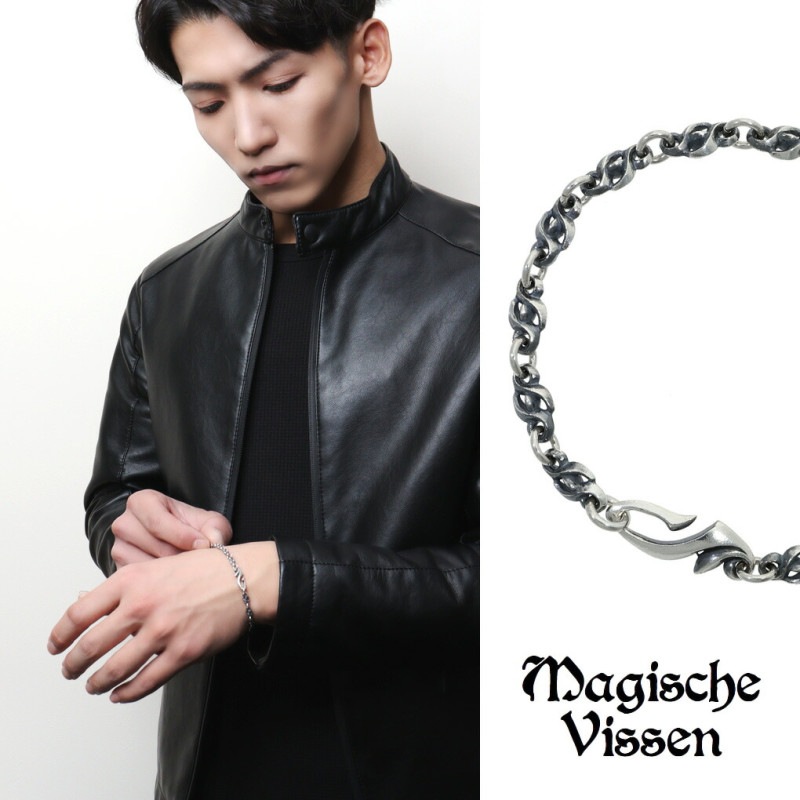 トライバル 炎 ブレスレット シルバー 925 デザインチェーン さりげ