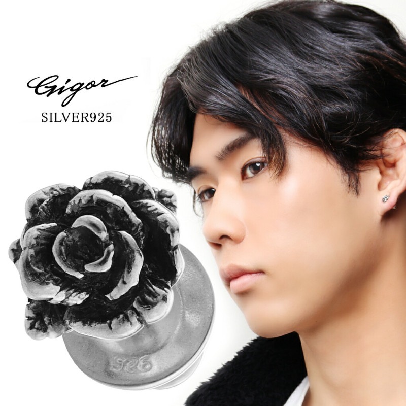 GIGOR ガラード ピアス 1P 片耳用 シルバー ローズ バラ 薔薇 花