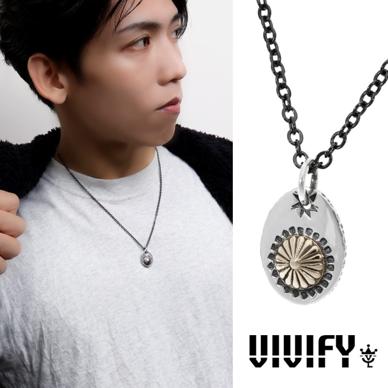 VIVIFY ビビファイ K10 ゴールド フラワー プレート ネックレス