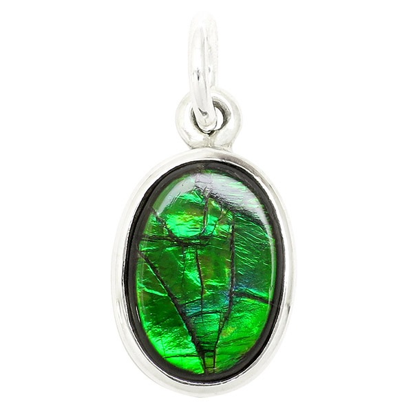 アンモライト オーバル シルバーペンダントトップ 天然石