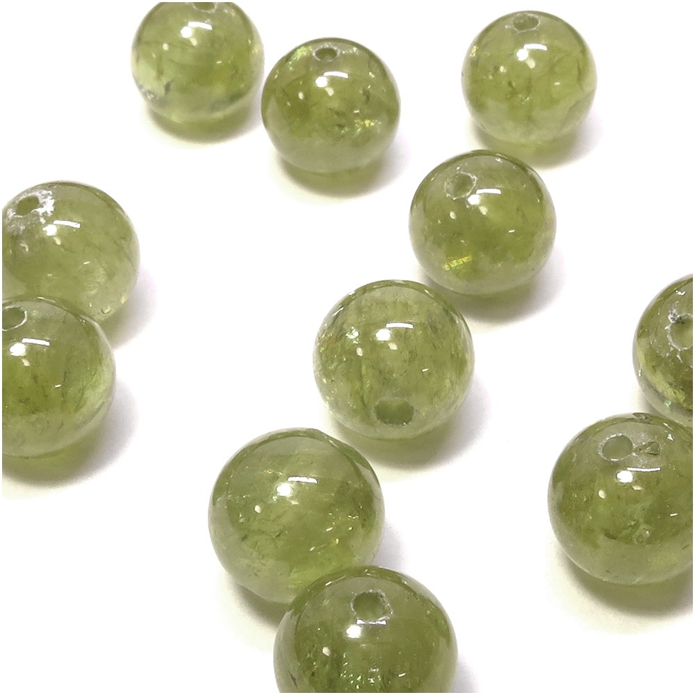 グリーンガーネット 8mm 天然石 ビーズ 丸玉 3玉セット 粒売り