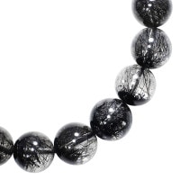 ブラックルチルクォーツ ブレスレット 10mm 17.5cm ブラックルチル