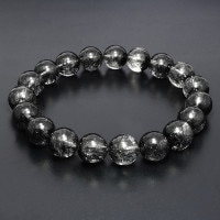 ブラックルチルクォーツ ブレスレット 10mm 17.5cm ブラックルチル