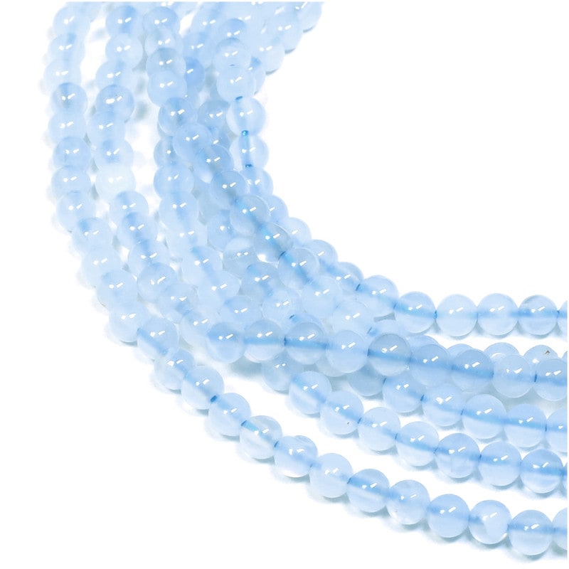 ブルーカルセドニー ビーズ トップ beads325 ブルーカルセドニー 3mm 天然石 ビーズ 丸玉 16cm連 連売り