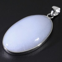 ブルー カルセドニー シルバー ペンダントトップ オーバル