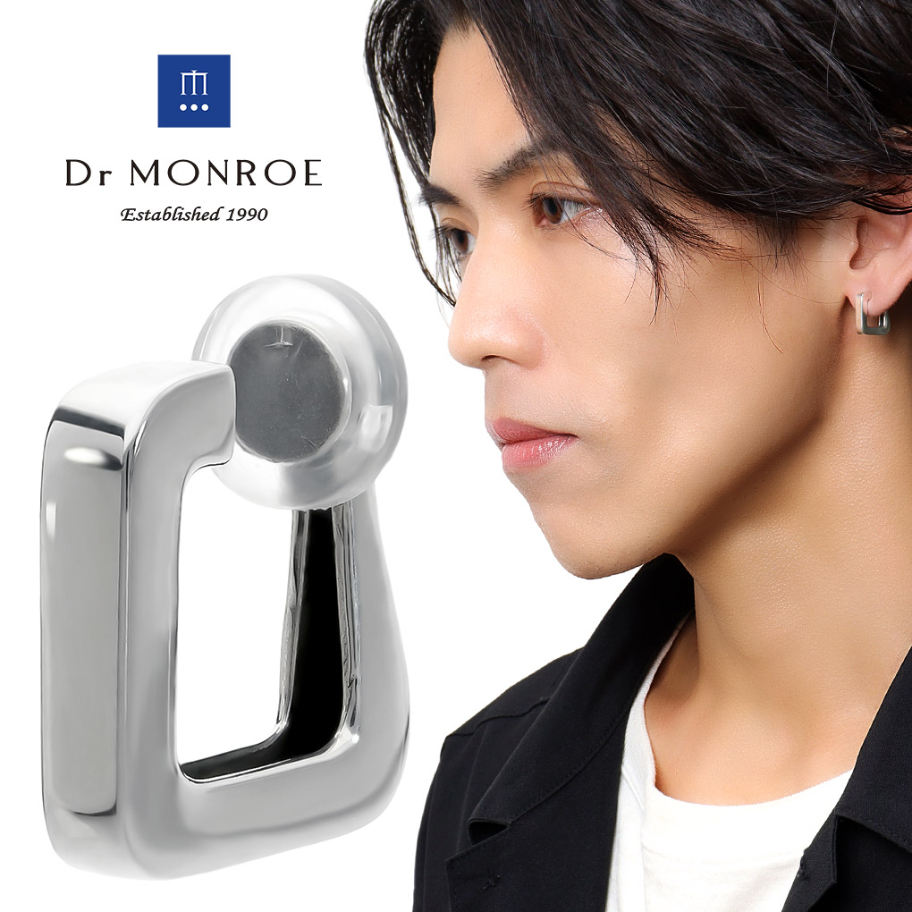Dr MONROE ドクターモンロー スクェア フープ イヤリング シルバー