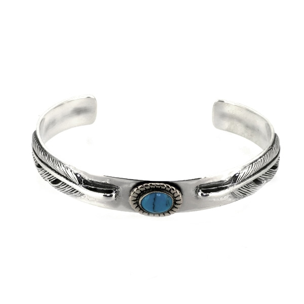 フェザー バングル 羽根 ネイティブ ターコイズ ブレスレット バングル