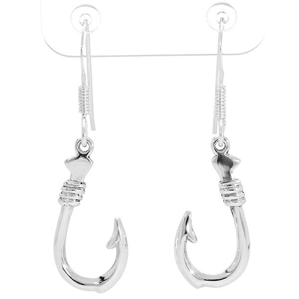 ハワイアンジュエリー フィッシュフック シルバーピアス 2P 両耳用