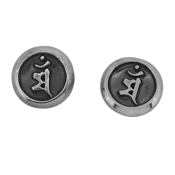 梵字 スタッズピアス 2P 両耳用 マン 卯年 文殊菩薩 ピアス イヤリング