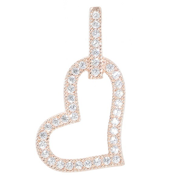 スワロフスキークリスタル ハート シルバー ペンダントトップ チェーン