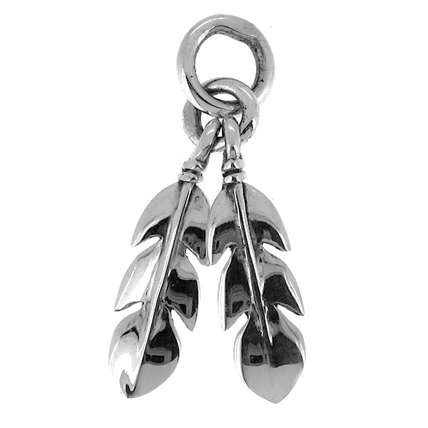 フェザー ペンダントトップ(チェーンなし) 羽根 ネイティブ 2連