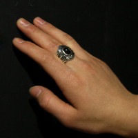 ブラックスター ハードデザイン シルバーリング 19号 指輪 リング Ring 