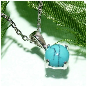 12月 誕生石 ターコイズ トルコ石 シルバーネックレス レディース