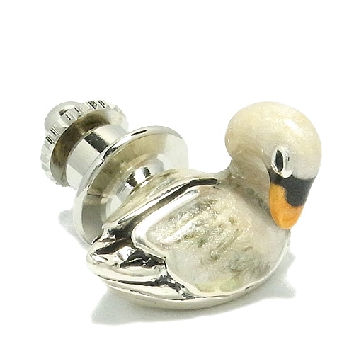 白鳥の シルバー ピンブローチ 925 留め具 銀装飾 ブローチ はくちょう