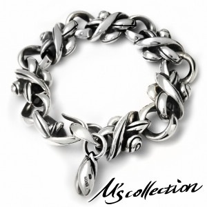 M's collection エムズコレクション シルバー925 ブレスレット シルバーブレスレット メンズ ジュエリー アクセサリー 記念日 プレゼント 男性 彼氏 旦那 ブレス バングル 腕輪 シ