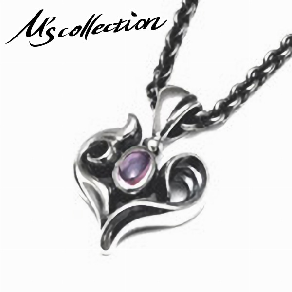 美品　エムズコレクション　ピンクサファイア　ネックレス　ペンダント M's collection エムズコレクション シルバー925 ハート