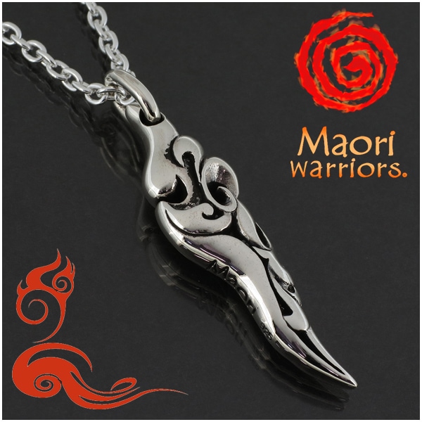 Maori warriors NAIHI 小刀 シルバー ペンダントトップ チェーン
