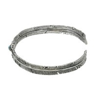 5.0mm幅 フェザー ターコイズ バングル シルバー925 ブレスレット