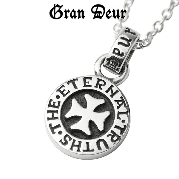 GRAN DEUR アイアンクロス コイン シルバーネックレス(チェーン付き