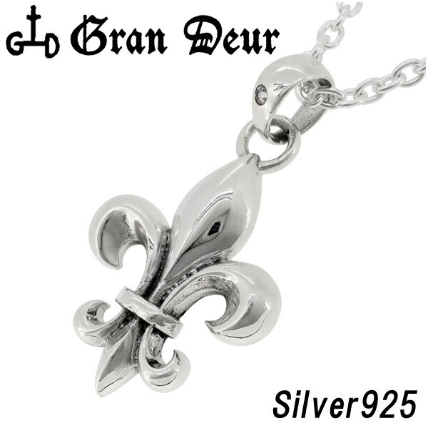 GRAN DEUR ホワイトサファイア フルール ド リス シルバー ネックレス