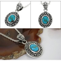 ターコイズチェーン　シルバーチェーン　シルバーチェーン　トルコ石　金具 シルバーネックレス メンズ ターコイズ トルコ石 ブランド