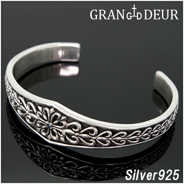 GRAN DEUR ユリ ブルー ダイヤモンド シルバー バングル ブレスレット