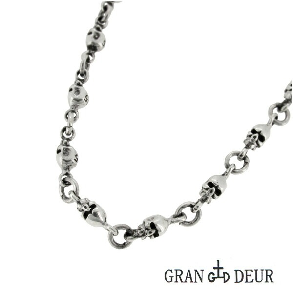 GRAN DEUR スカル デザインチェーン シルバー ネックレス 40～46cm