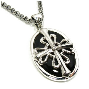 GRAN DEUR オニキス クロス シルバーネックレス 925 銀の蔵