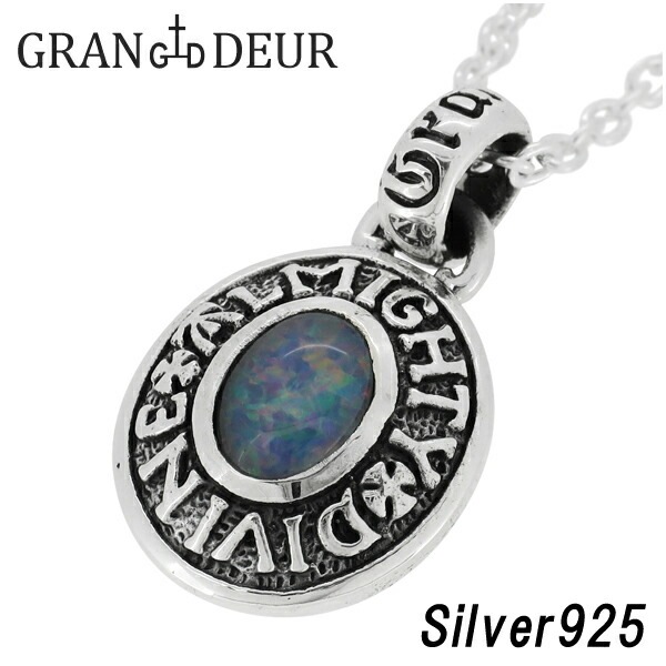 GRAN DEUR オーバル オパール シルバーネックレス 楕円 蛋白石