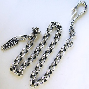 Give Me a Wing ウォレットチェーン 彫り シルバー メンズ 財布 ウォレット ホルダー 鎖 ブランド アクセサリー シルバー925 シルバーアクセ 小物 腰回り ウエスト 翼 羽 ウィン