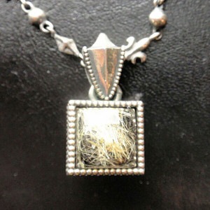 K-SMITH ルチルクォーツ リバーシブル ネックレス シルバーアクセサリー シルバー925 シルバーネックレス レディースネックレス ゴシック パンク ロック 十字架 天然石 ジルコニア レディー
