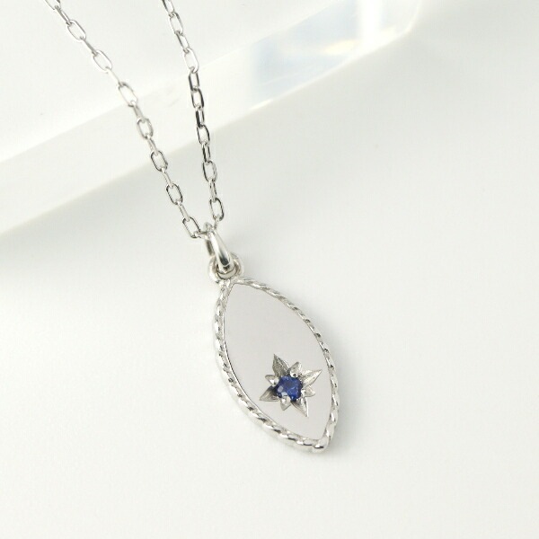 K10ホワイトゴールドサファイアネックレス Canal 4℃ K10ホワイト