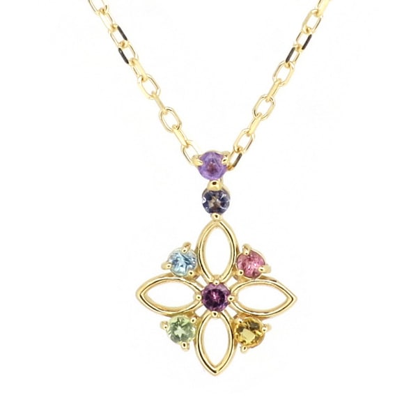 花 ゴールドネックレス(チェーン付きペンダント) 花びら フラワー 