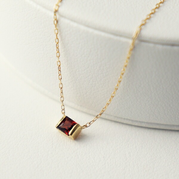 ガーネット ペンダント 一粒 ガーネット ネックレス K18 K18 