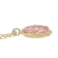 K18 オーバル ピンクトパーズ ネックレス ゴールド 18金 18k 天然石