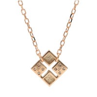 K18 ダイヤモンド スクエア プレート ネックレス 18金 18k ピンク 
