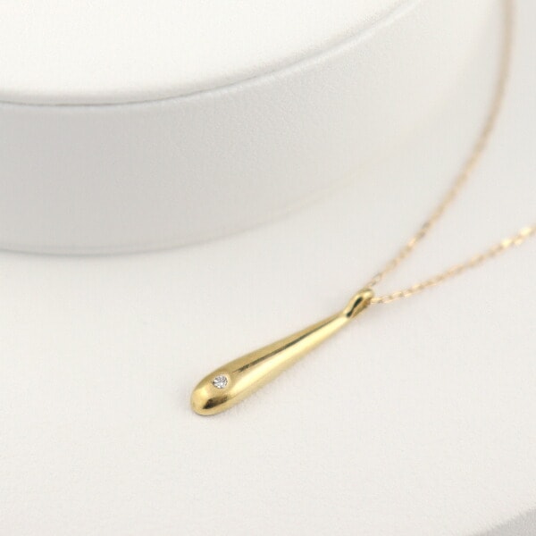 K18 ダイヤモンド ドロップ スティック ネックレス 18金 18k ゴールド 
