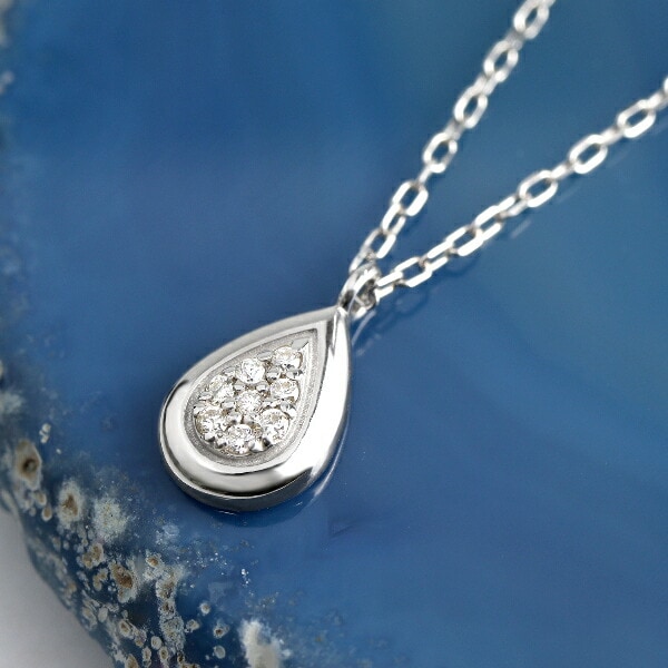 K18 ダイヤモンド ドロップ ネックレス 18金 18k ホワイトゴールド