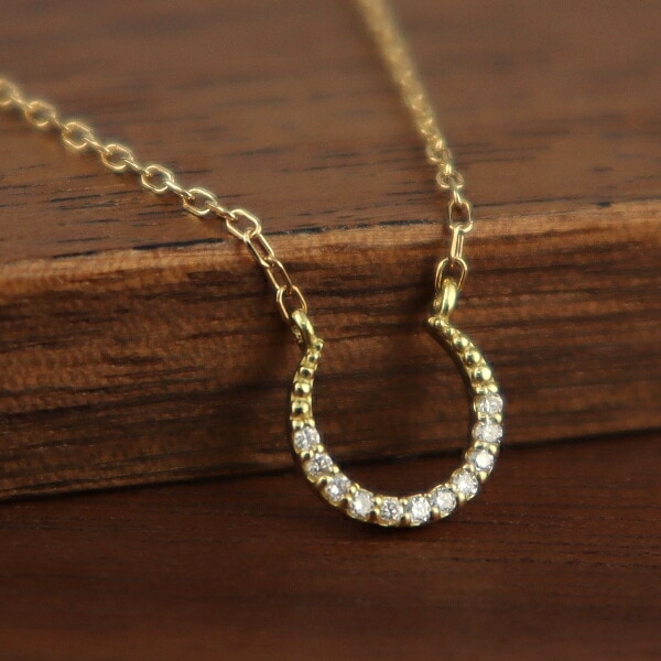 K18 ダイヤモンド 馬蹄 ネックレス 18金 18k ゴールド ホースシュー