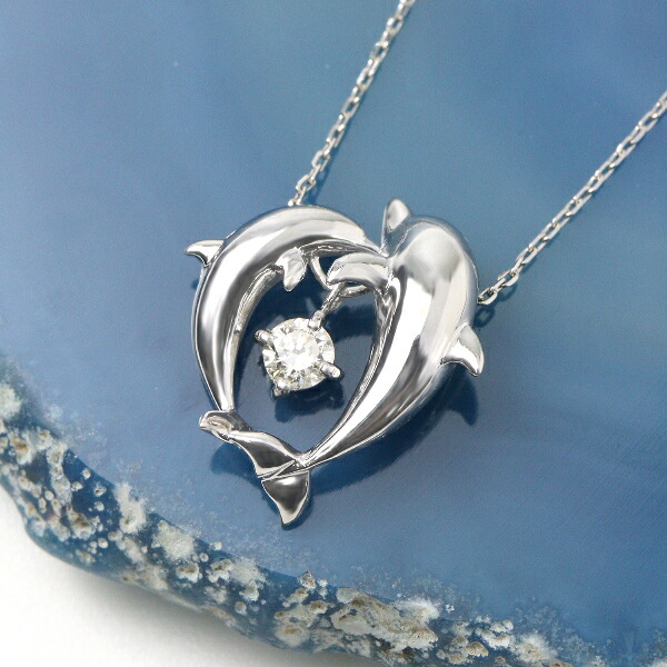 イルカデザイン ホワイトゴールドネックレス 000000035053_w9JdE9I.jpg