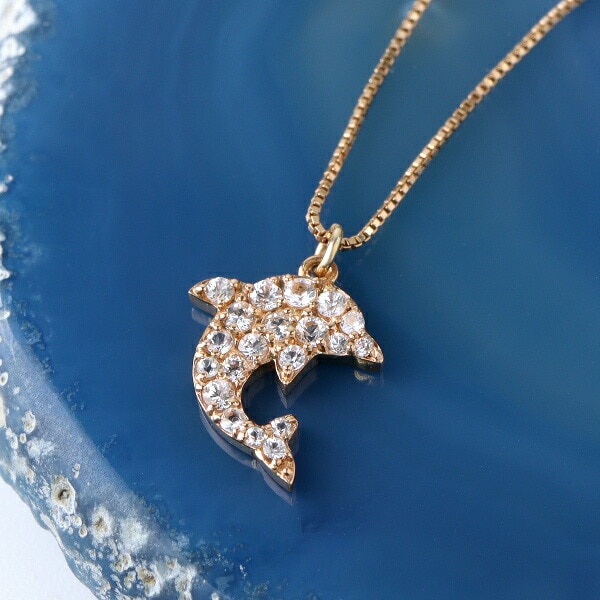 ハワイアンジュエリー イルカ ペンダントトップ ピンブローチ 14金 K14