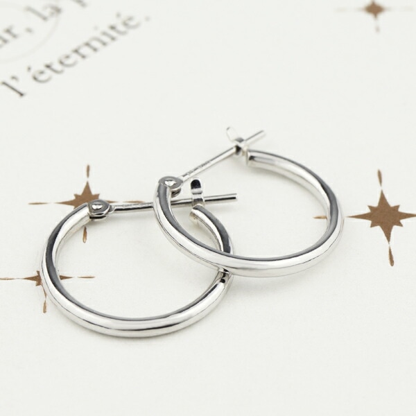 PT900 プラチナ フープピアス 2P 両耳用 1.5×15mm ピアス フープ