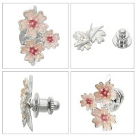 SERENA 桜デザイン ブローチ　シルバー　パール　ルビー　未使用　タグ付き SERENA 桜デザイン ブローチ シルバー パール ルビー 未使用