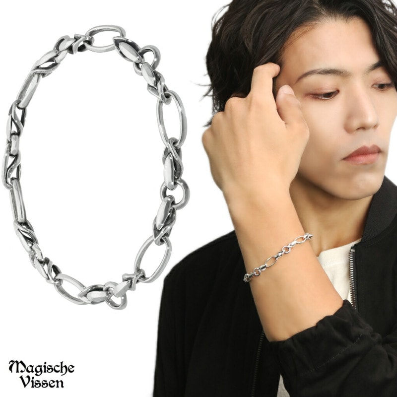 デザインチェーン ブレスレット シルバー925 大きめ さりげない 存在感