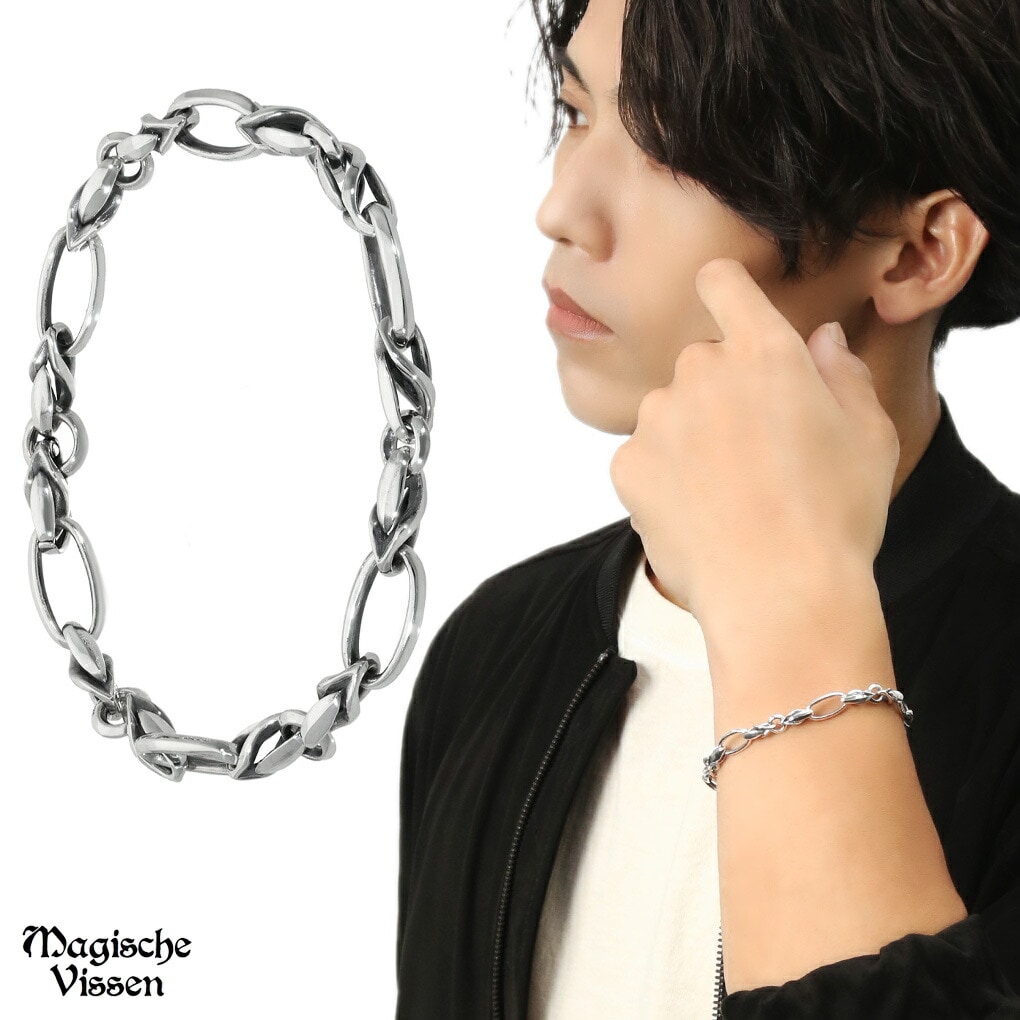 デザインチェーン ブレスレット シルバー925 大きめ さりげない 存在感