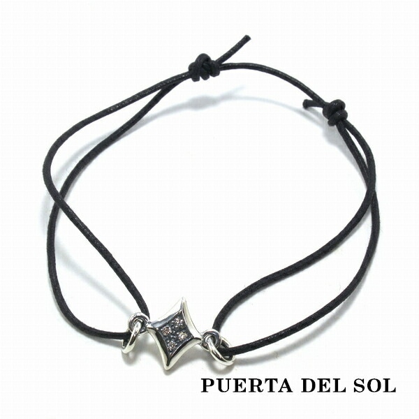 PUERTA DEL SOL トランプスート ダイヤ コード ブレスレット シルバー