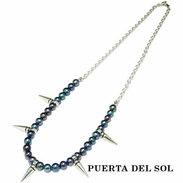 PUERTA DEL SOL パンク ロック スタッズ パール 真珠 ネックレス