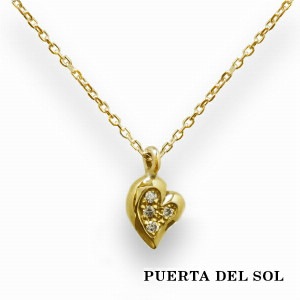 PUERTA DEL SOL トランプ イエローゴールド ハート ネックレス(チェーン付き) イエローゴールド K18 18金 ユニセックス ゴールドアクセサリー チェーン付き 首飾り 人気 ブランド