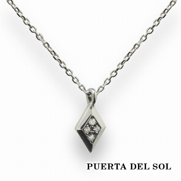 PUERTA DEL SOL トランプ ソリッド ひし形 ダイヤ ネックレス(チェーン