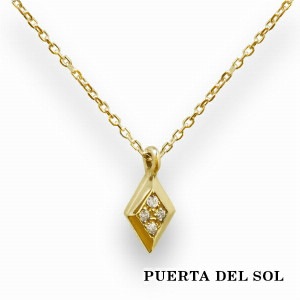 PUERTA DEL SOL トランプ 図柄 ダイヤ ネックレス(チェーン付き) イエローゴールド K18 18金 ユニセックス ゴールドアクセサリー チェーン付き 首飾り 人気 ブランド アクセサリ